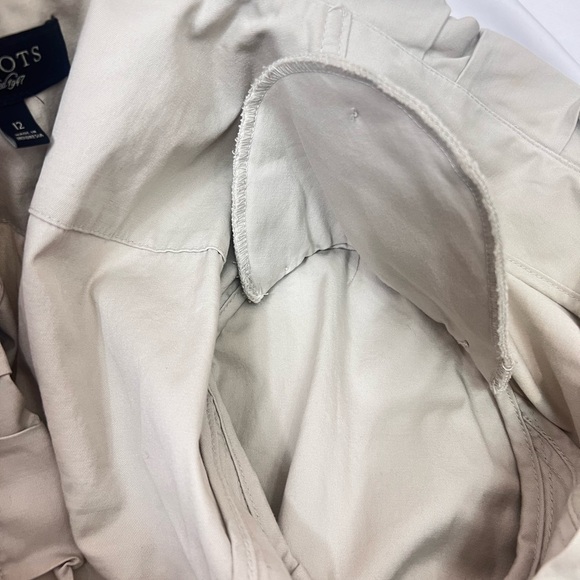 Talbots Blazer Vintage Women’s 12 Khaki Long Sleeve Pocket Front Ruffle New Y2K - Picture 7 of 12